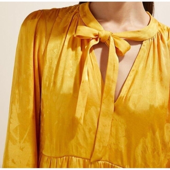 Maeve by Anthropologie Yellow Tiered Maxi Dress Size S - Picture 5 of 13
